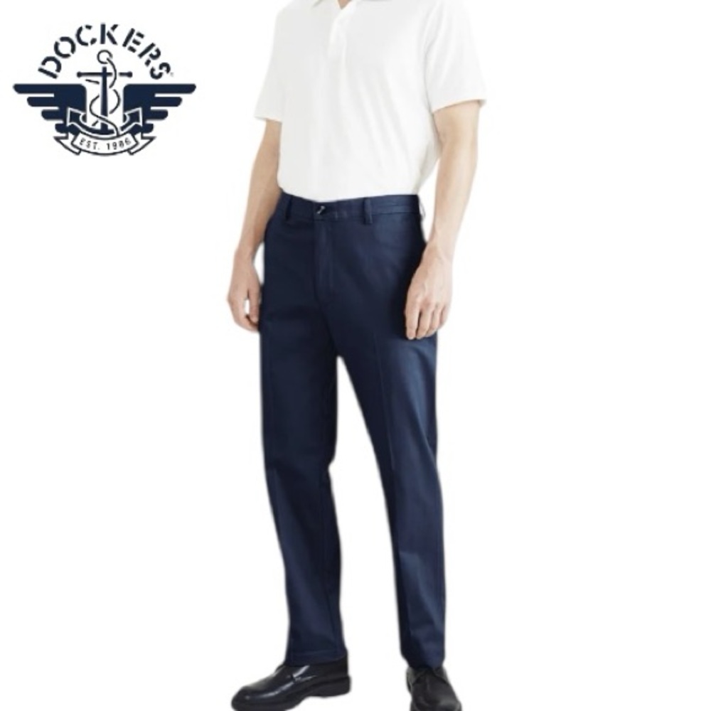 Dockers Fkex Comfort Classic Fit Navy Trousers